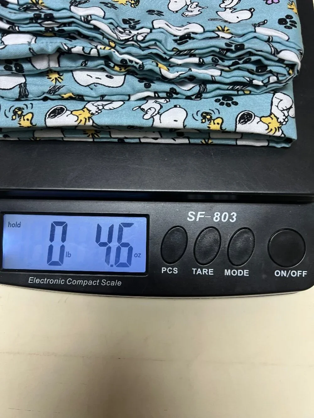 Snoopy Woodstock Peanuts Blue Fabric Remnant pillow case handmade twin bed